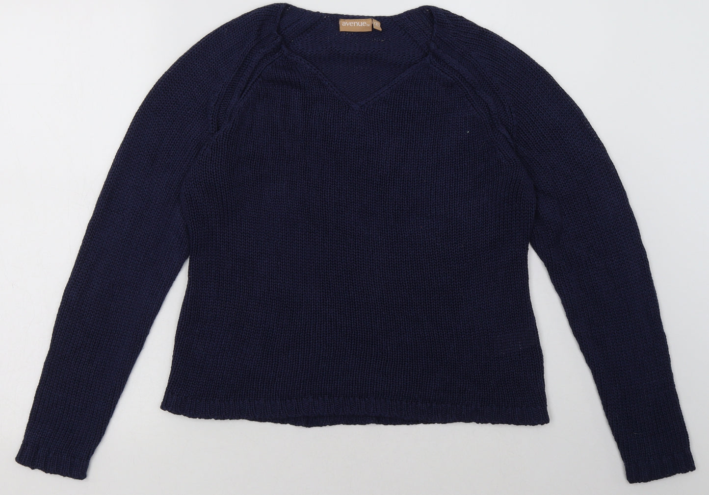 Avenue Womens Blue  Acrylic Pullover Sweatshirt Size S  Pullover