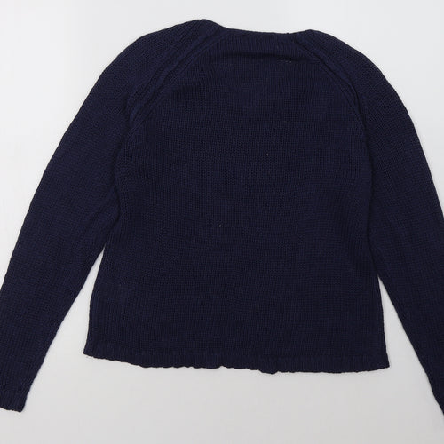 Avenue Womens Blue  Acrylic Pullover Sweatshirt Size S  Pullover