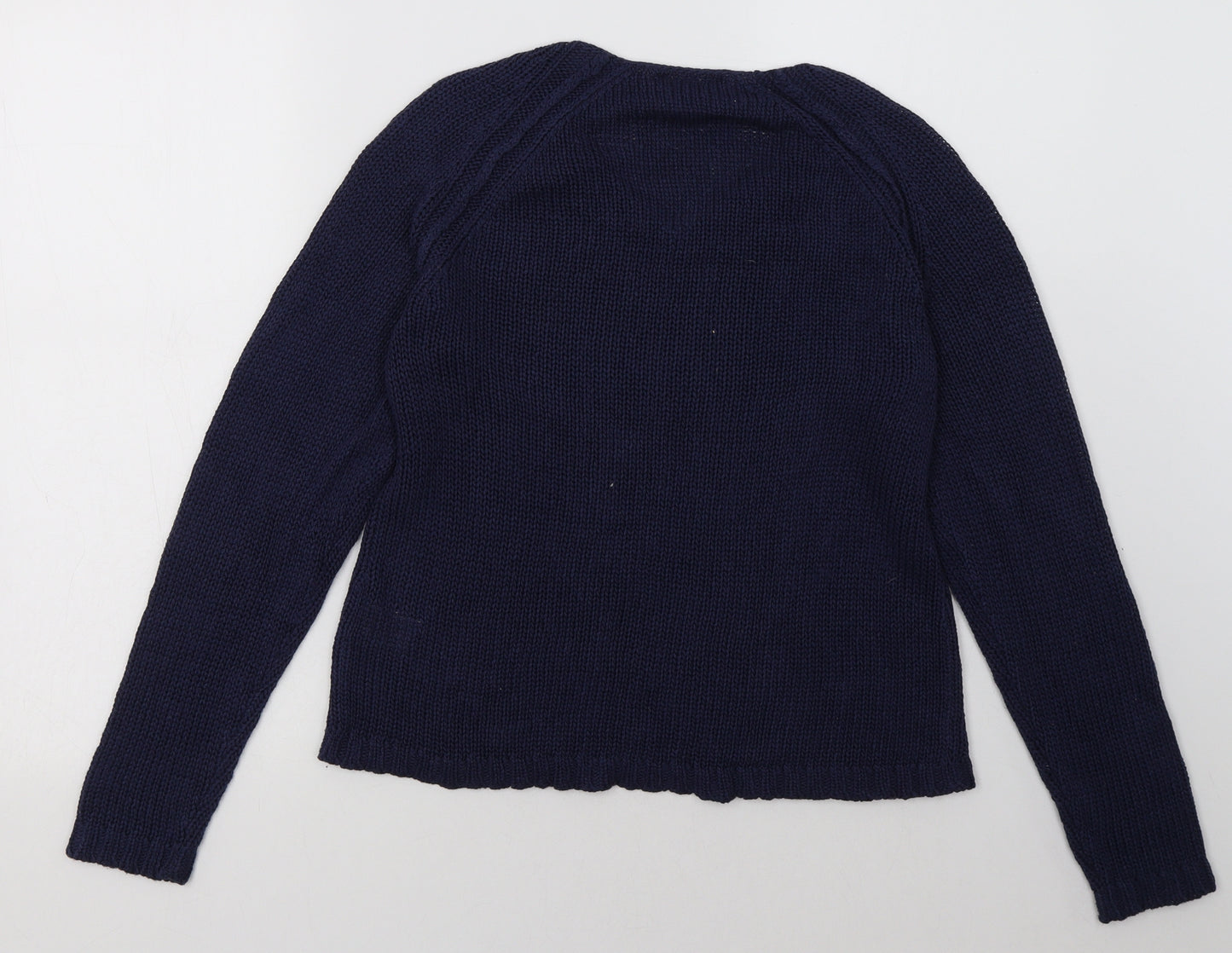 Avenue Womens Blue  Acrylic Pullover Sweatshirt Size S  Pullover
