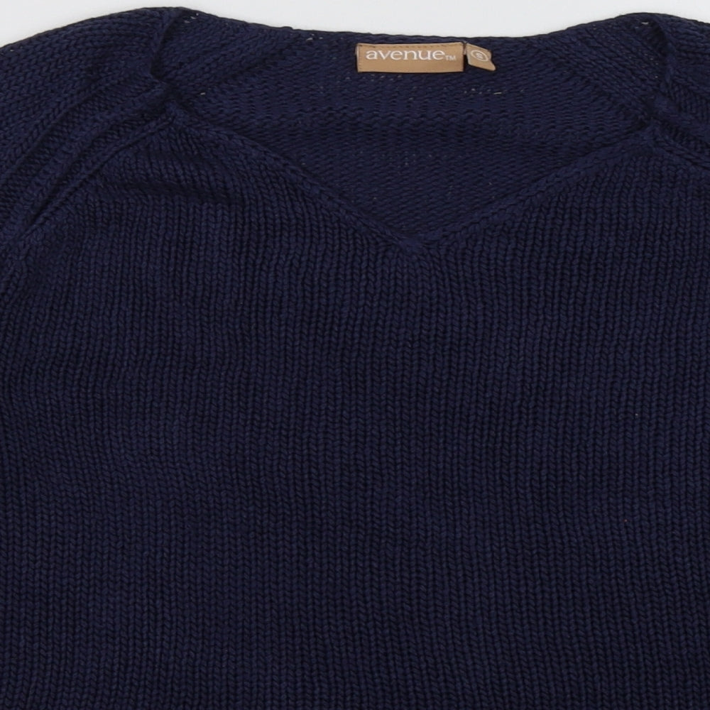 Avenue Womens Blue  Acrylic Pullover Sweatshirt Size S  Pullover