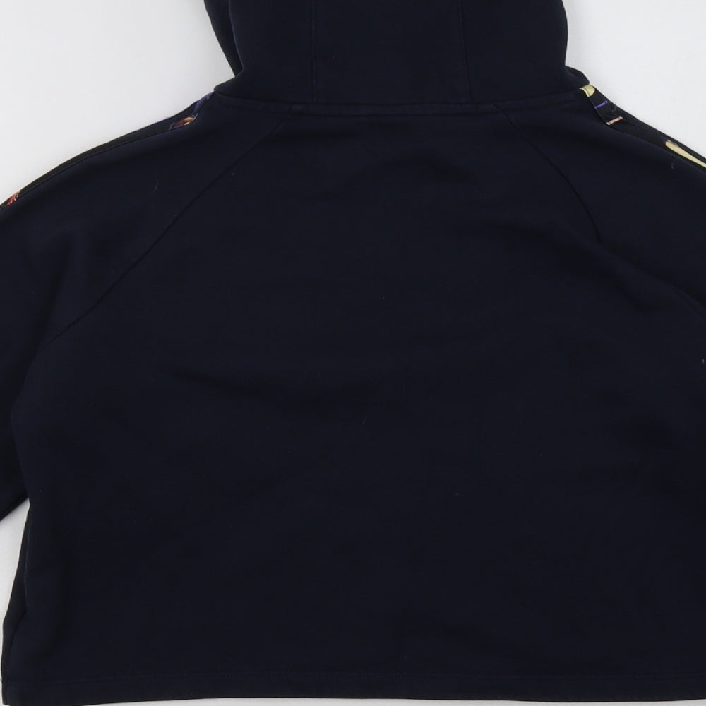 adidas Girls Black Striped Cotton Pullover Hoodie Size 13-14 Years  Pullover