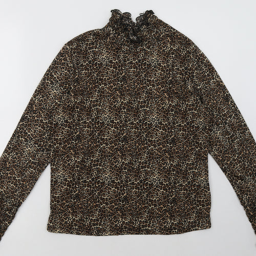 Primark Womens Brown Animal Print Polyester Pullover  Size 8  Pullover