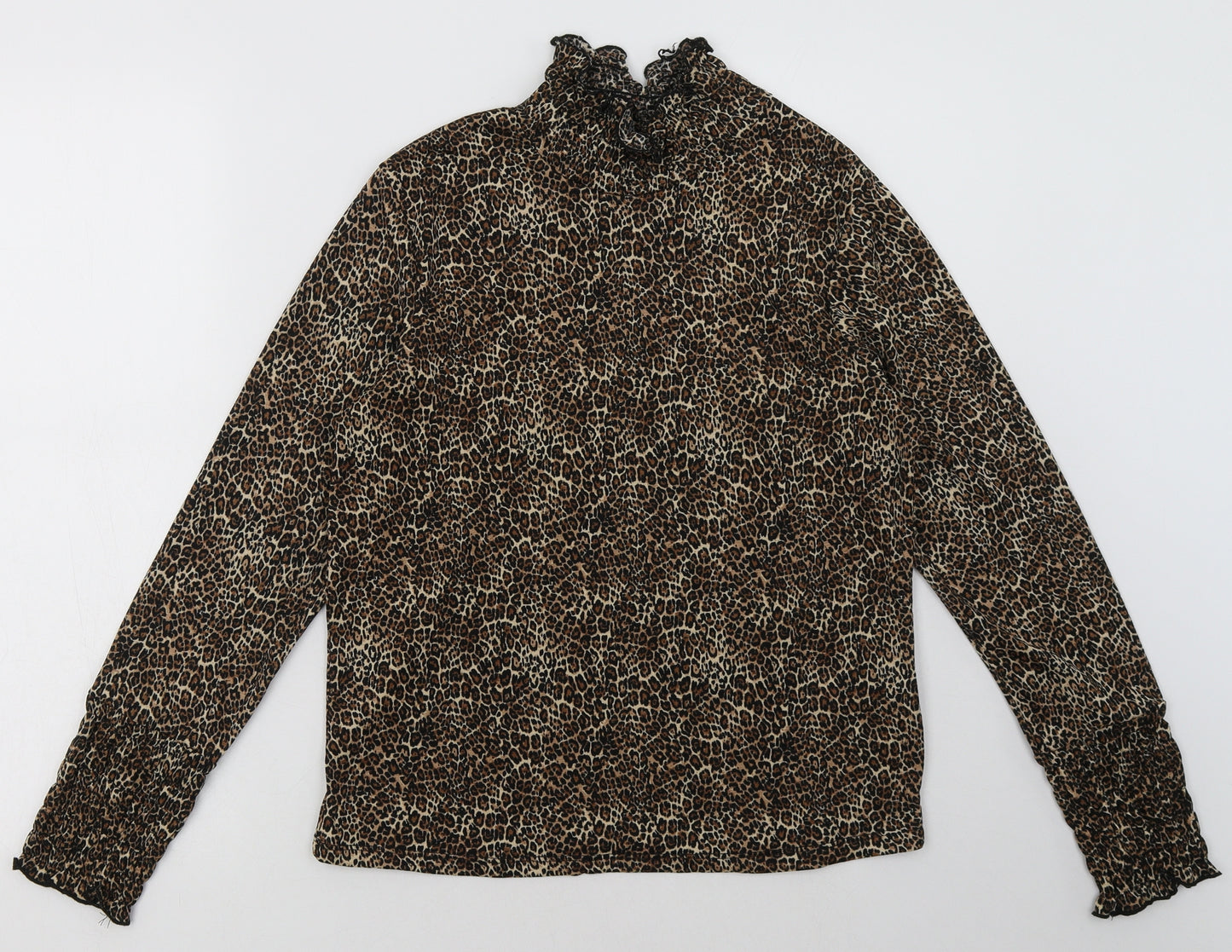 Primark Womens Brown Animal Print Polyester Pullover  Size 8  Pullover