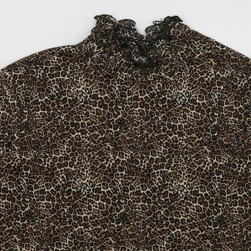 Primark Womens Brown Animal Print Polyester Pullover  Size 8  Pullover