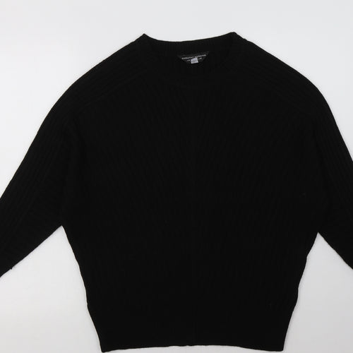 Dorothy Perkins Womens Black  Acrylic Pullover Sweatshirt Size 10  Pullover
