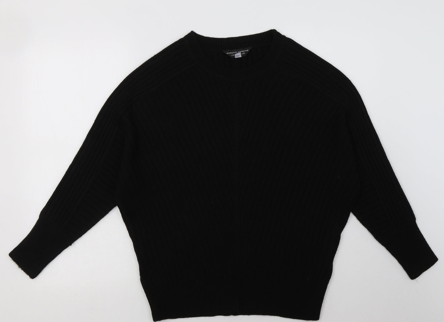 Dorothy Perkins Womens Black  Acrylic Pullover Sweatshirt Size 10  Pullover
