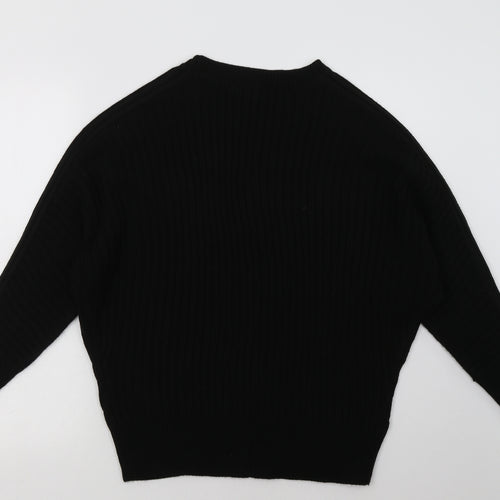 Dorothy Perkins Womens Black  Acrylic Pullover Sweatshirt Size 10  Pullover