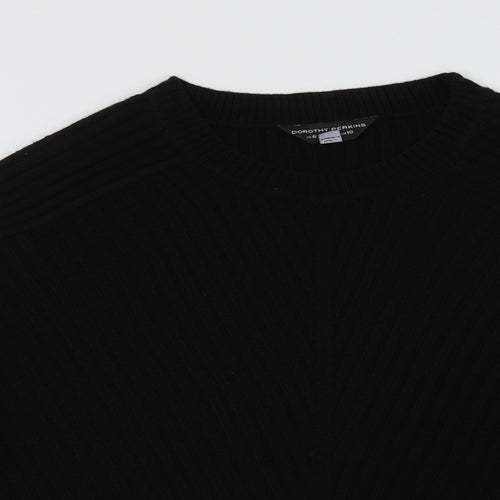Dorothy Perkins Womens Black  Acrylic Pullover Sweatshirt Size 10  Pullover