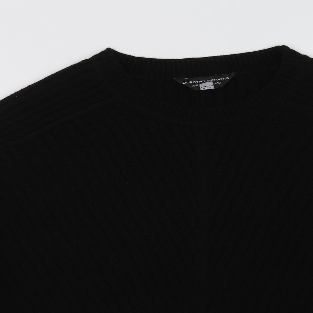 Dorothy Perkins Womens Black  Acrylic Pullover Sweatshirt Size 10  Pullover
