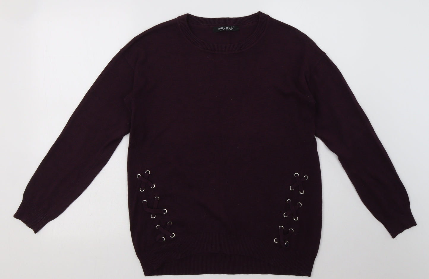 Select Womens Purple  Acrylic Pullover Sweatshirt Size 10  Pullover