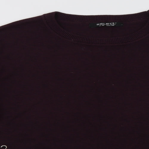 Select Womens Purple  Acrylic Pullover Sweatshirt Size 10  Pullover