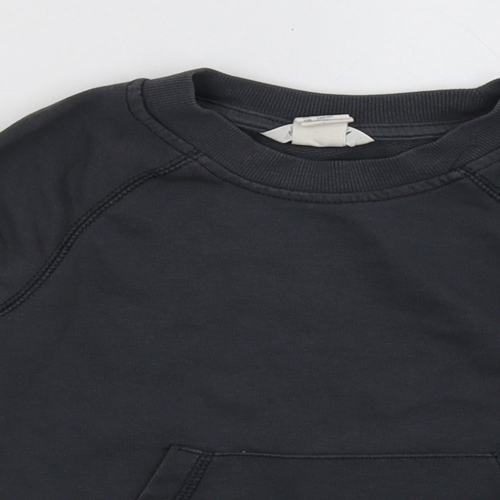 H&M Boys Grey  Cotton Basic Casual Size 4-5 Years Crew Neck Pullover