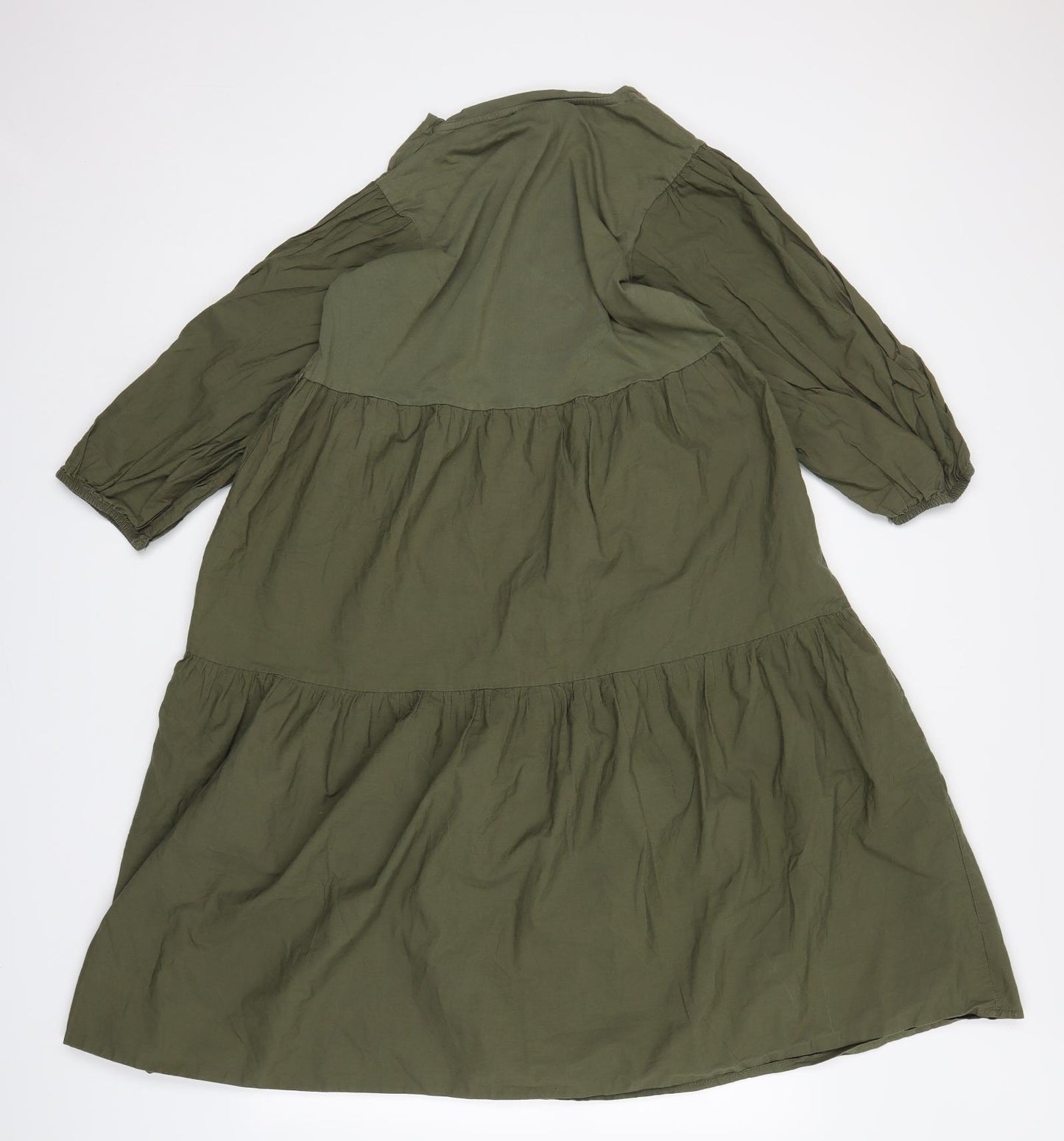 Primark Womens Green  Cotton A-Line  Size 18  Round Neck