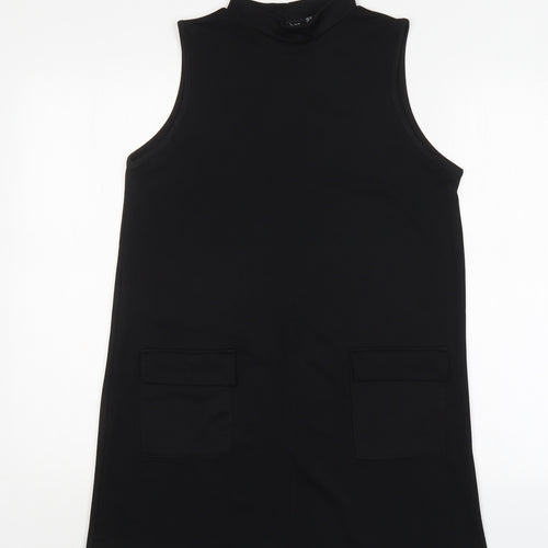 Boohoo Womens Black  Polyester Mini  Size 12  Round Neck