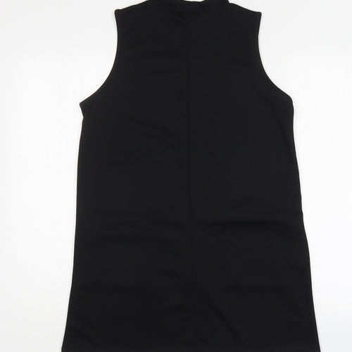 Boohoo Womens Black  Polyester Mini  Size 12  Round Neck