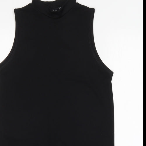 Boohoo Womens Black  Polyester Mini  Size 12  Round Neck