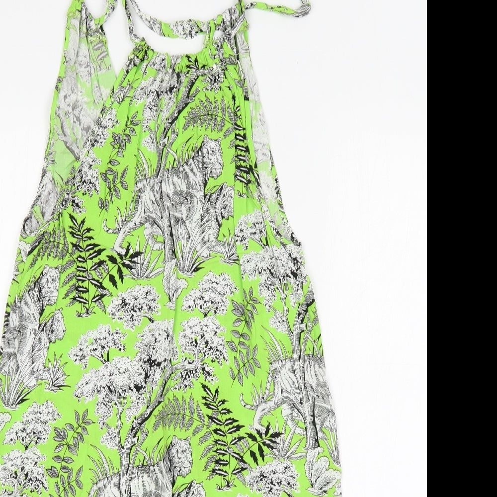 Warehouse Womens Multicoloured Floral Viscose Tank Dress  Size 10  Round Neck