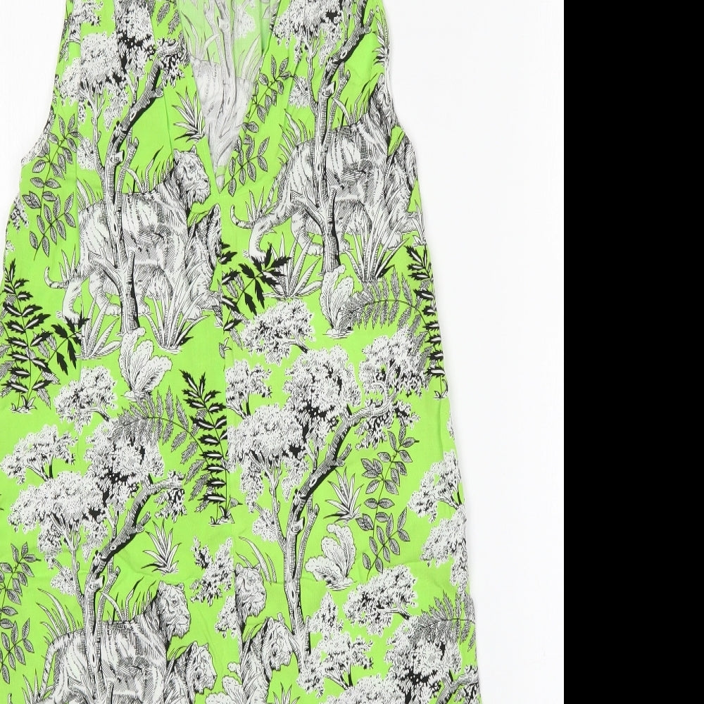 Warehouse Womens Multicoloured Floral Viscose Tank Dress  Size 10  Round Neck