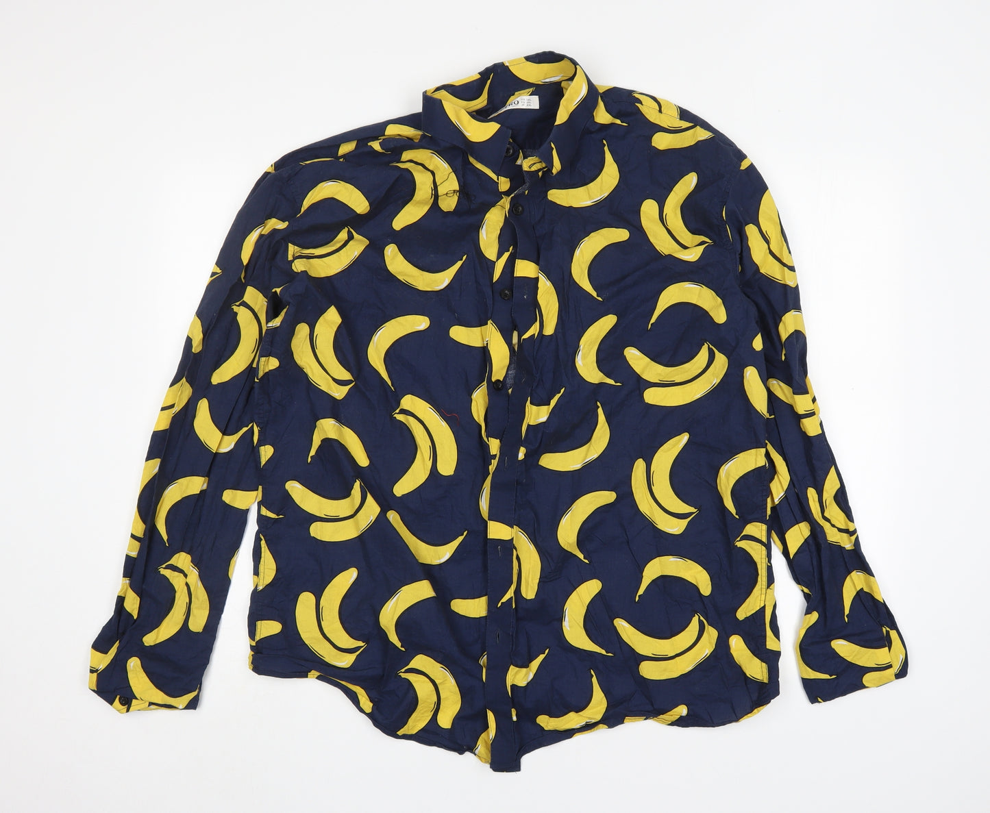 Aptro Mens Multicoloured Floral Cotton  Button-Up Size 3XL Collared  - Banana