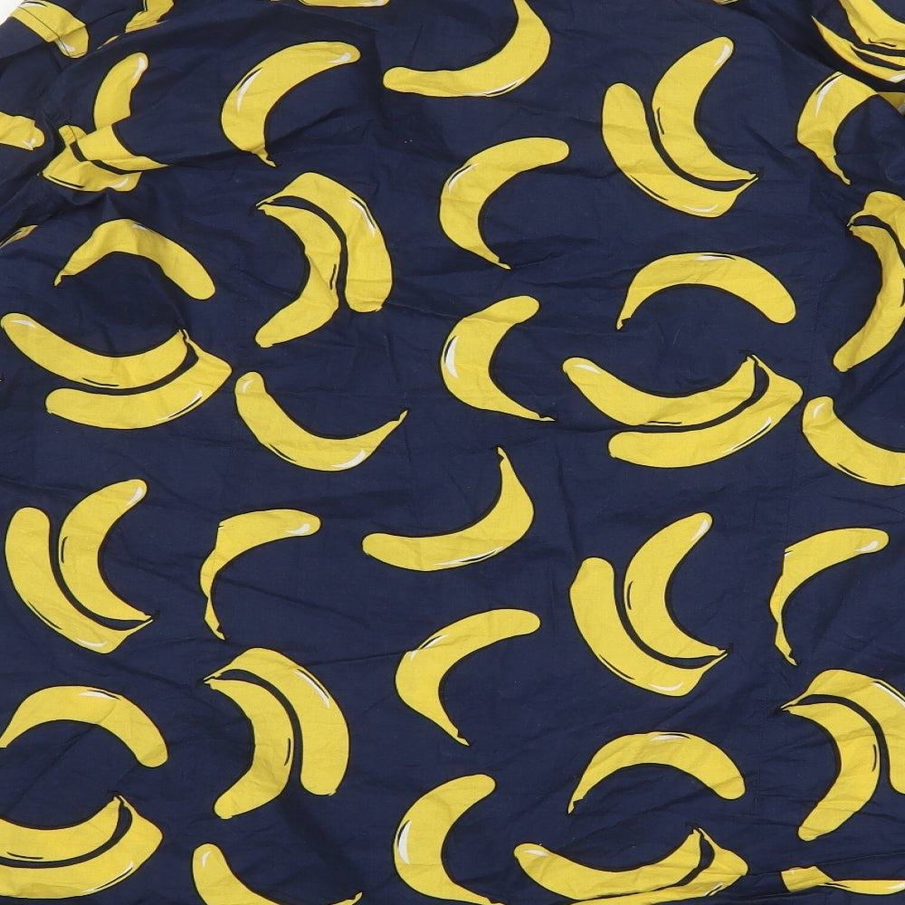 Aptro Mens Multicoloured Floral Cotton  Button-Up Size 3XL Collared  - Banana