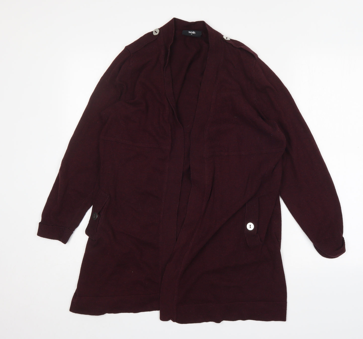 Wallis Womens Purple V-Neck  Nylon Cardigan Jumper Size XL