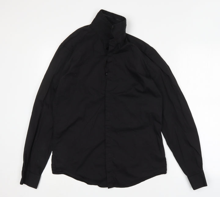 Antony Morato Mens Black Cotton Button-Up Size M Collared