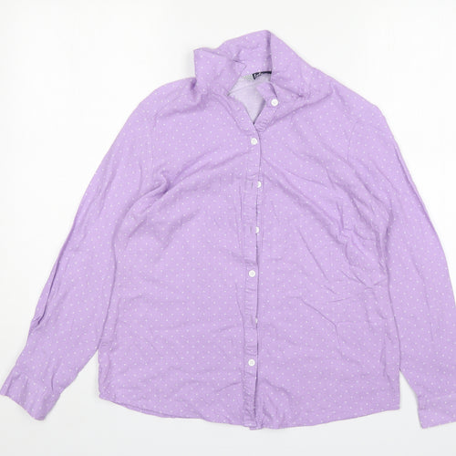 EWM Womens Multicoloured Polka Dot Viscose Basic Button-Up Size 14 Collared
