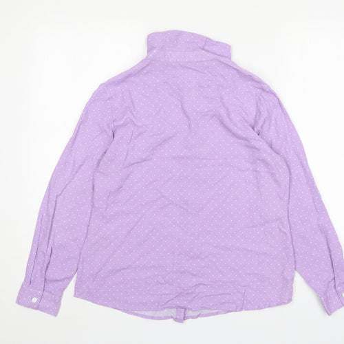 EWM Womens Multicoloured Polka Dot Viscose Basic Button-Up Size 14 Collared