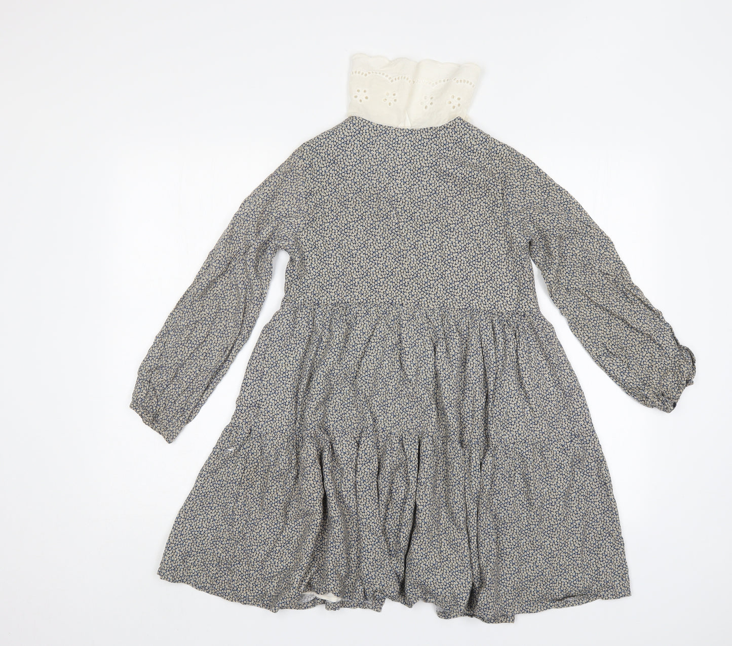 Zara Girls Multicoloured Floral Viscose A-Line  Size 11-12 Years  Collared