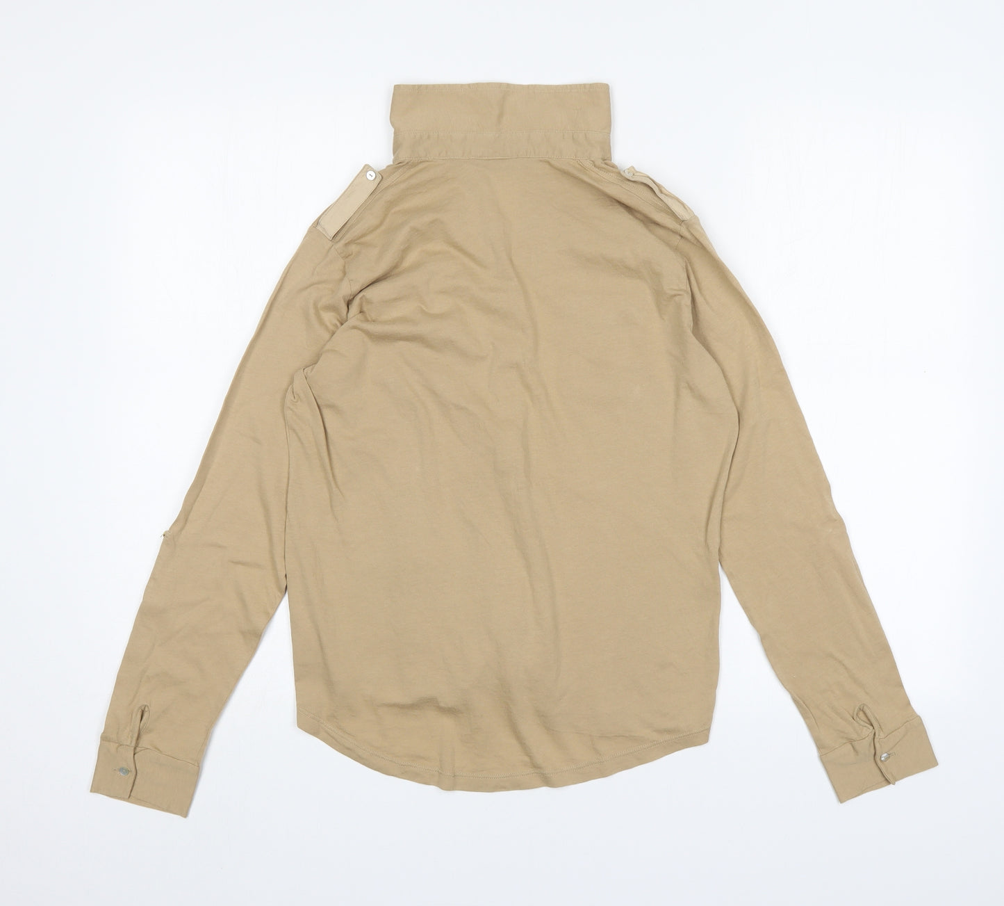 NEXT Womens Beige  Cotton Basic Button-Up Size 16 Collared