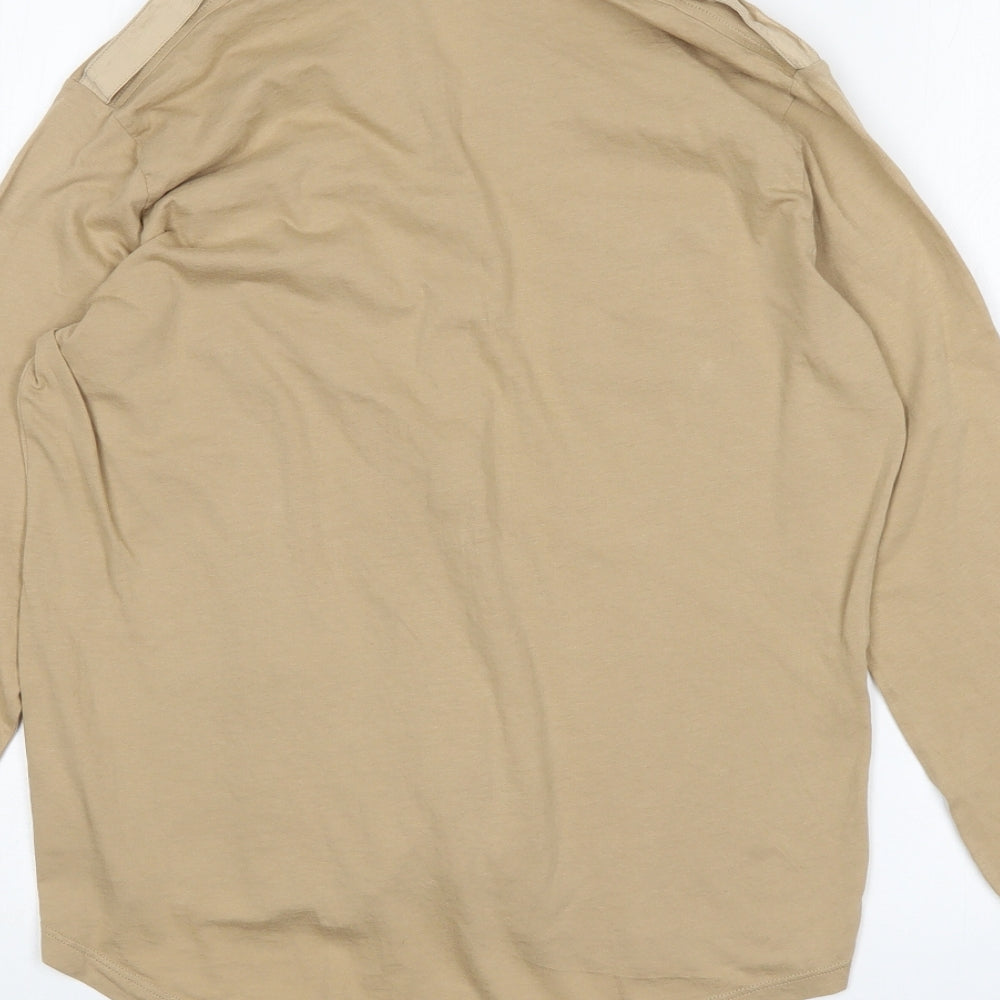 NEXT Womens Beige  Cotton Basic Button-Up Size 16 Collared