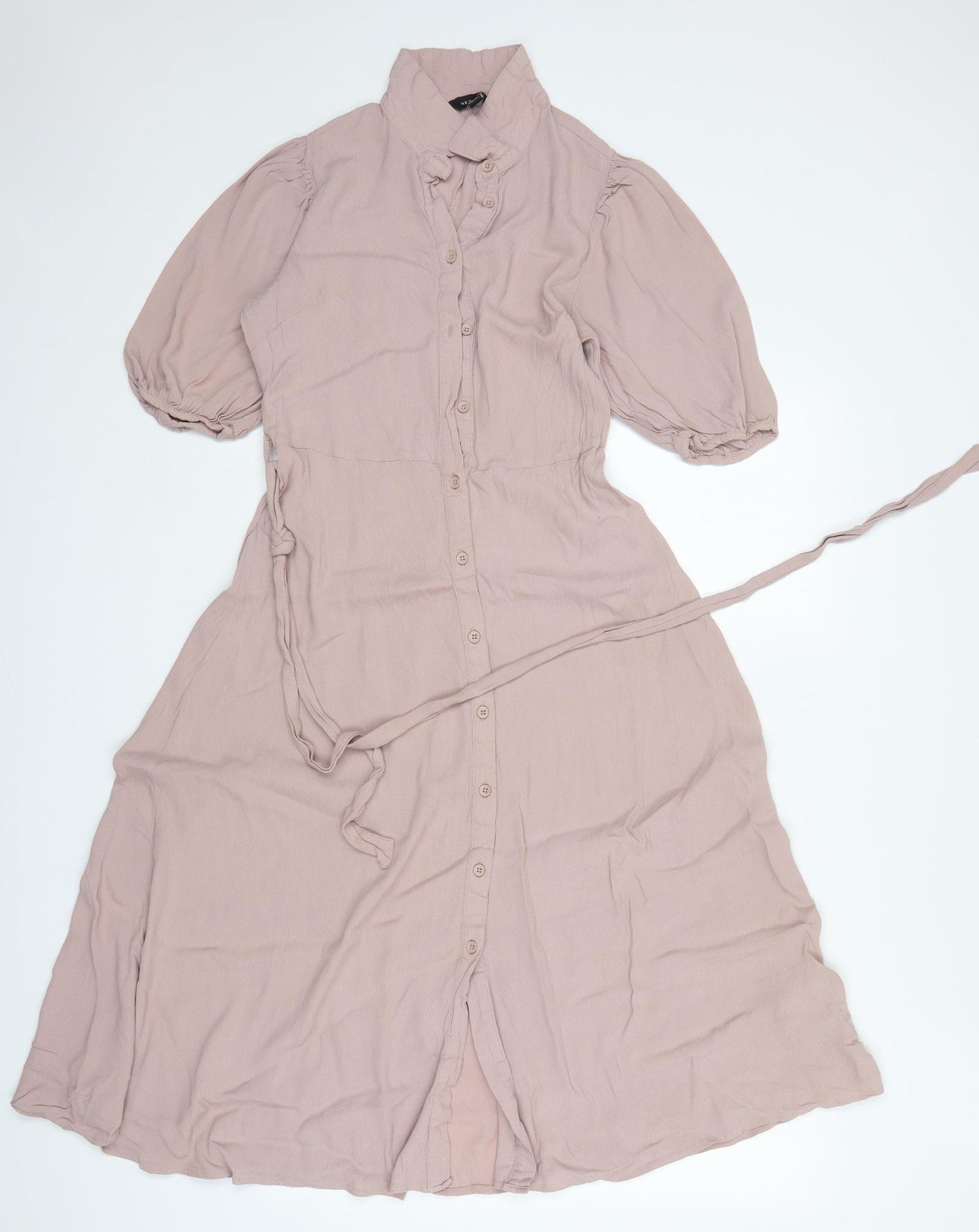 New Look Womens Pink  Viscose Shirt Dress  Size 12  Collared