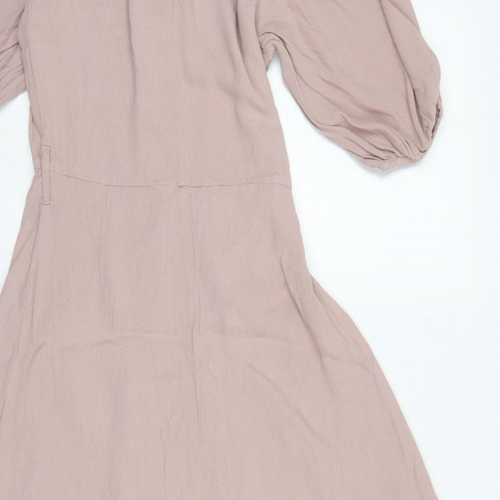 New Look Womens Pink  Viscose Shirt Dress  Size 12  Collared