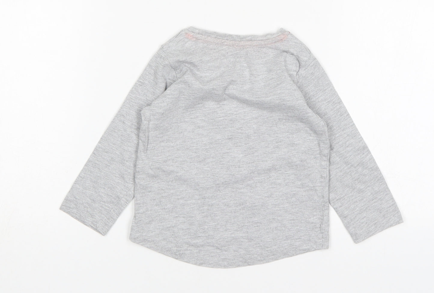 Matalan Girls Grey  Cotton Basic T-Shirt Size 9-12 Months Round Neck  - Daddy
