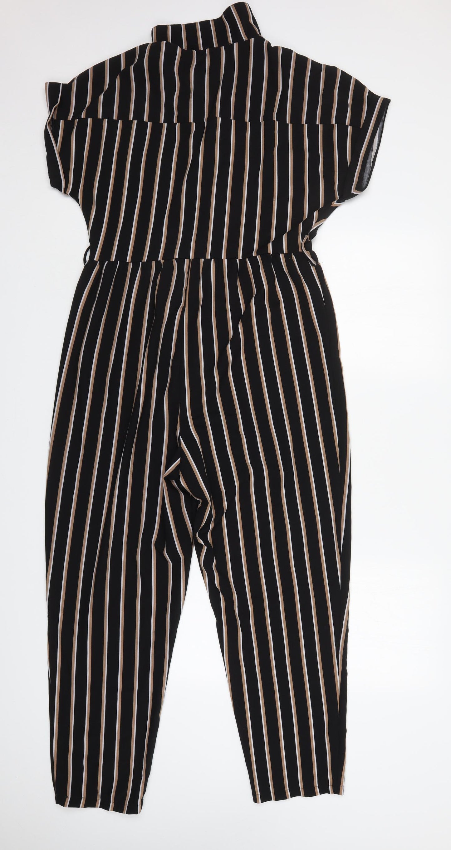 New Look Womens Multicoloured Striped Polyester Jumpsuit One-Piece Size 14 L27 in