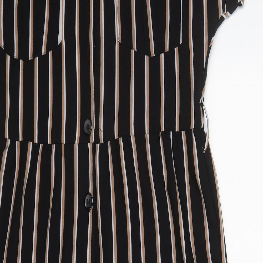 New Look Womens Multicoloured Striped Polyester Jumpsuit One-Piece Size 14 L27 in