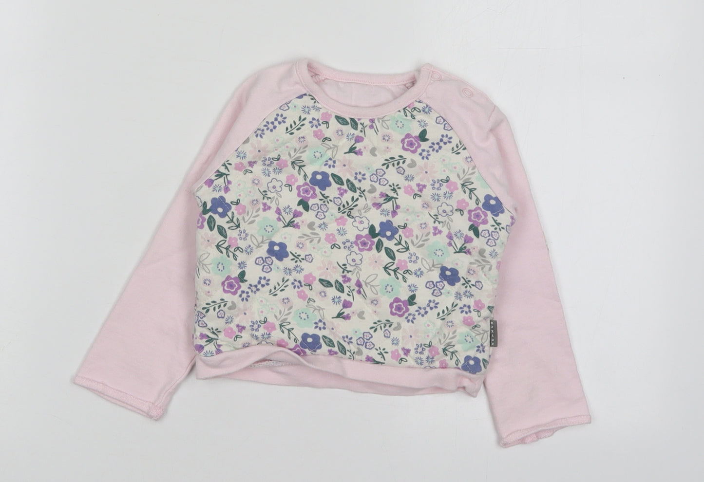 Nutmeg Girls Multicoloured Floral Cotton Pullover Jumper Size 12-18 Months