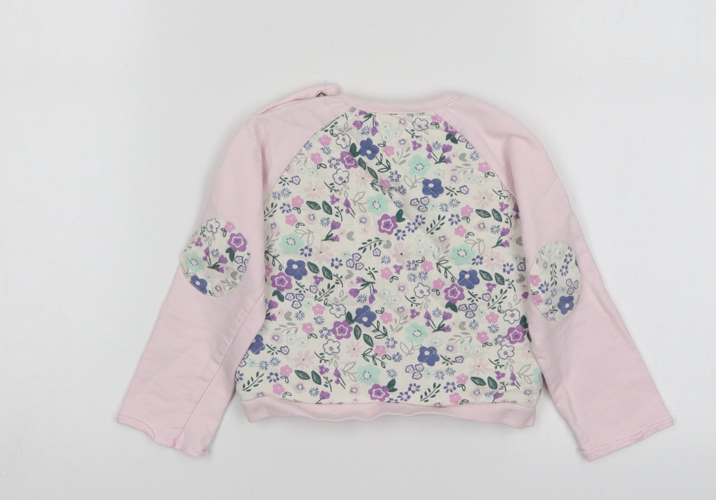 Nutmeg Girls Multicoloured Floral Cotton Pullover Jumper Size 12-18 Months