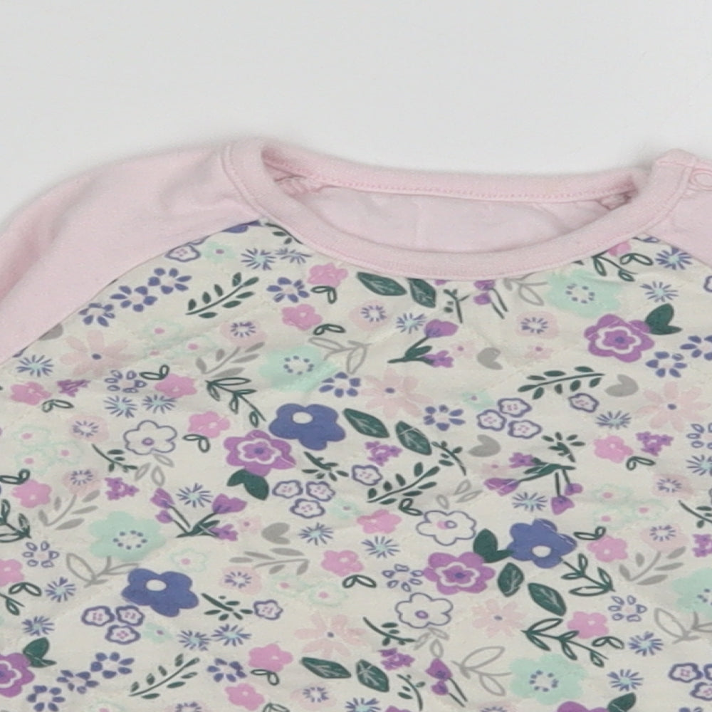 Nutmeg Girls Multicoloured Floral Cotton Pullover Jumper Size 12-18 Months