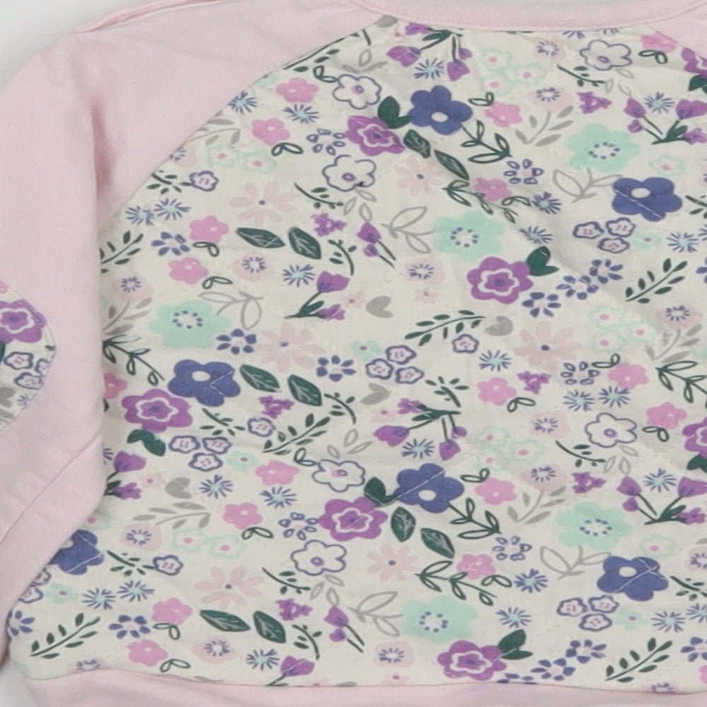 Nutmeg Girls Multicoloured Floral Cotton Pullover Jumper Size 12-18 Months