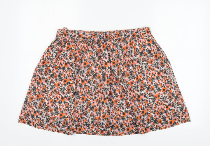 Preworn Womens Multicoloured Animal Print Cotton A-Line Skirt Size L
