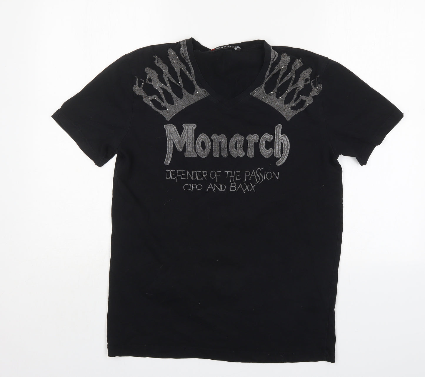 Cipo & Baxx Womens Black   Basic T-Shirt Size L V-Neck