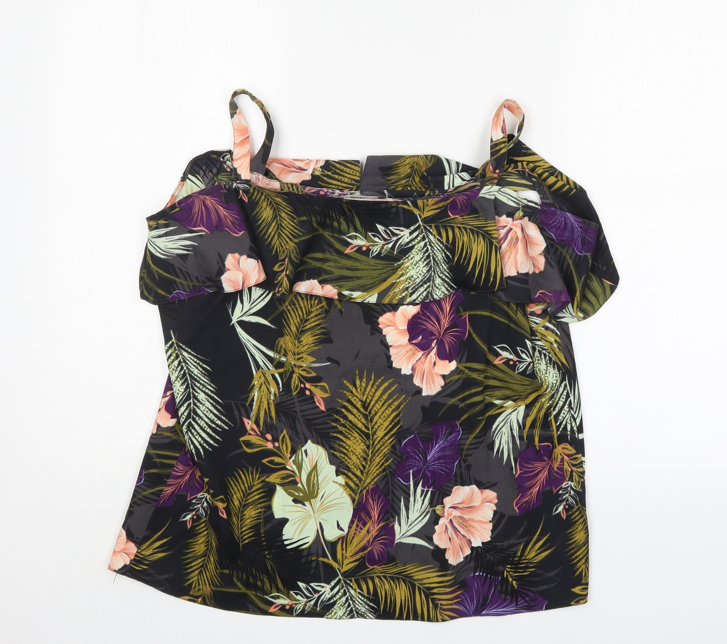George Womens Multicoloured Floral Polyester Basic Blouse Size 14 Off the Shoulder