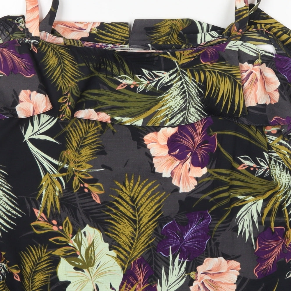 George Womens Multicoloured Floral Polyester Basic Blouse Size 14 Off the Shoulder