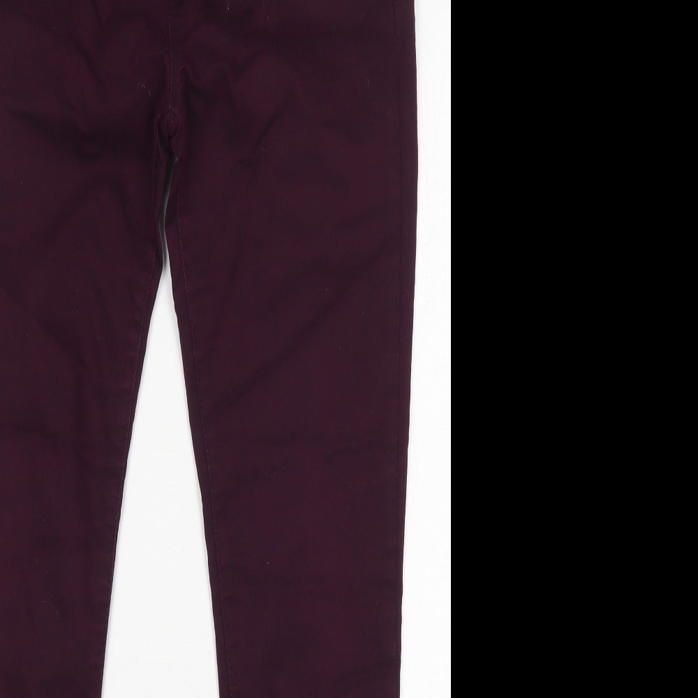 Dorothy Perkins Womens Purple  Cotton Jegging Jeans Size 12 L30 in Regular