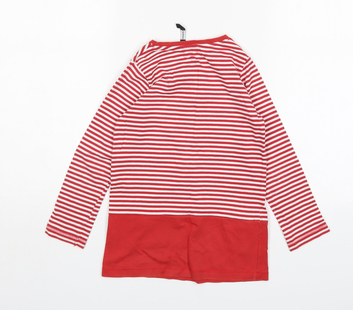George Girls Multicoloured Striped Cotton T-Shirt Dress  Size 5-6 Years  Round Neck