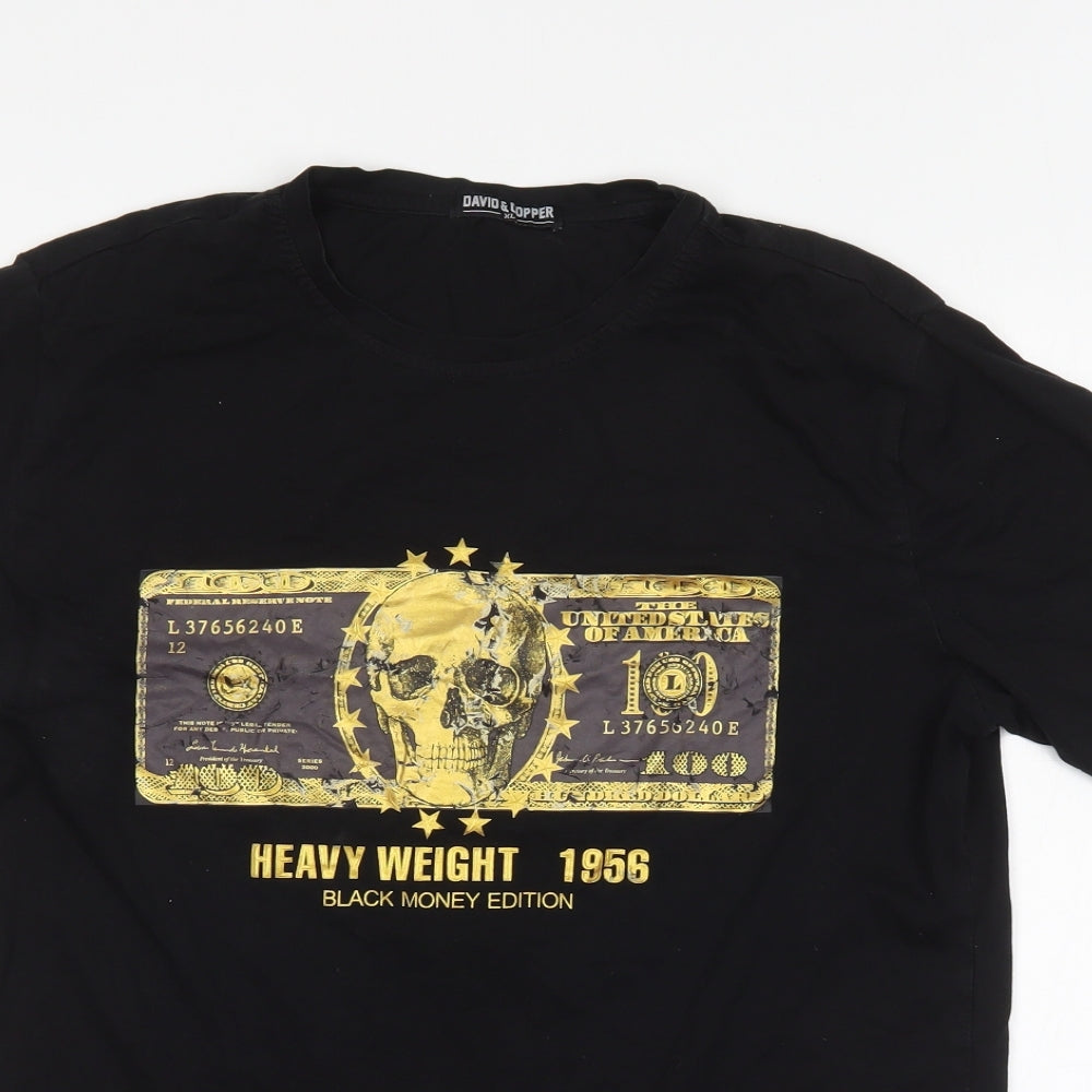 David & Cooper Mens Multicoloured  Cotton  T-Shirt Size XL Round Neck