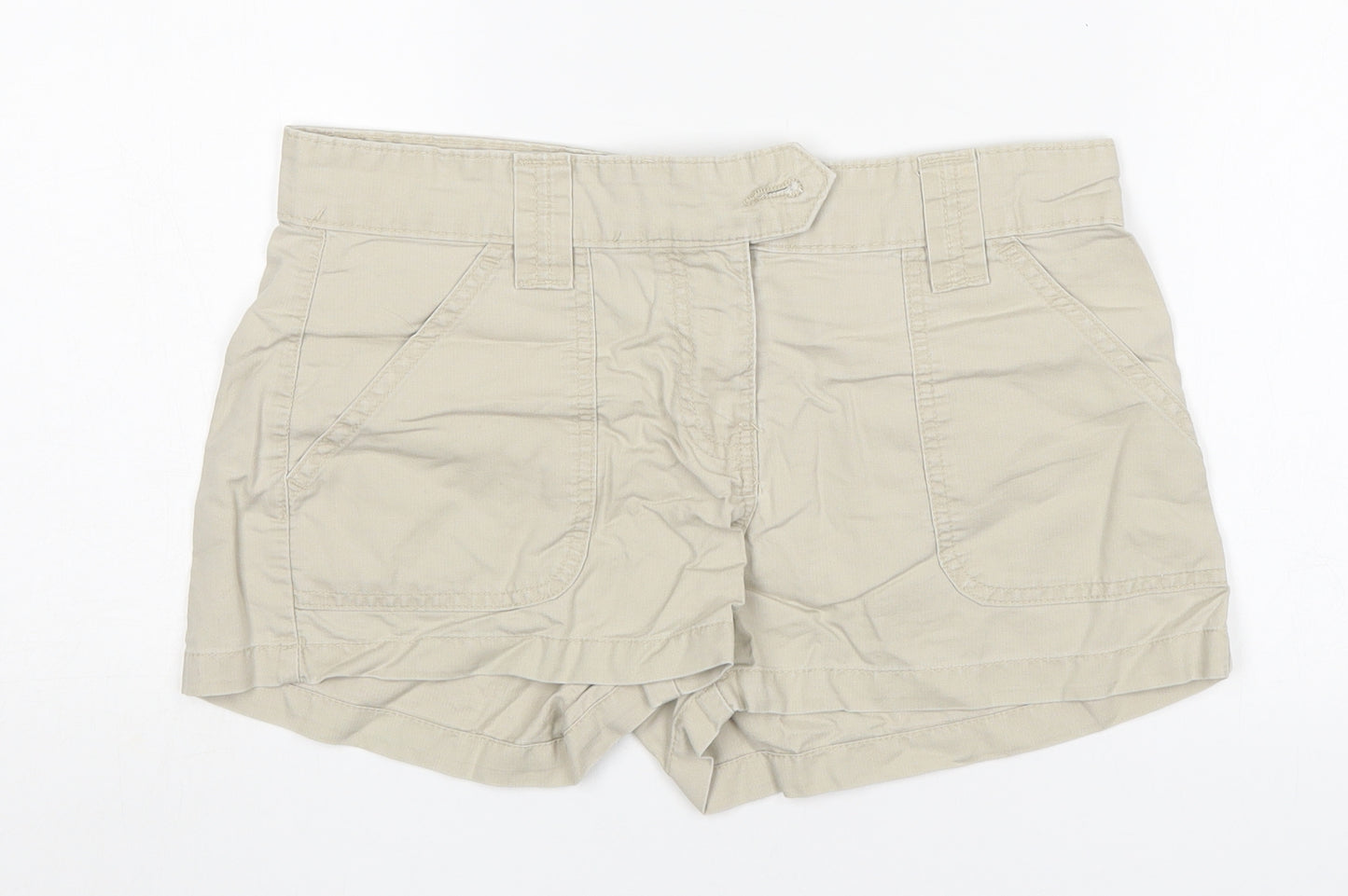 New Look Womens Beige  Cotton Hot Pants Shorts Size 10 L3 in Regular