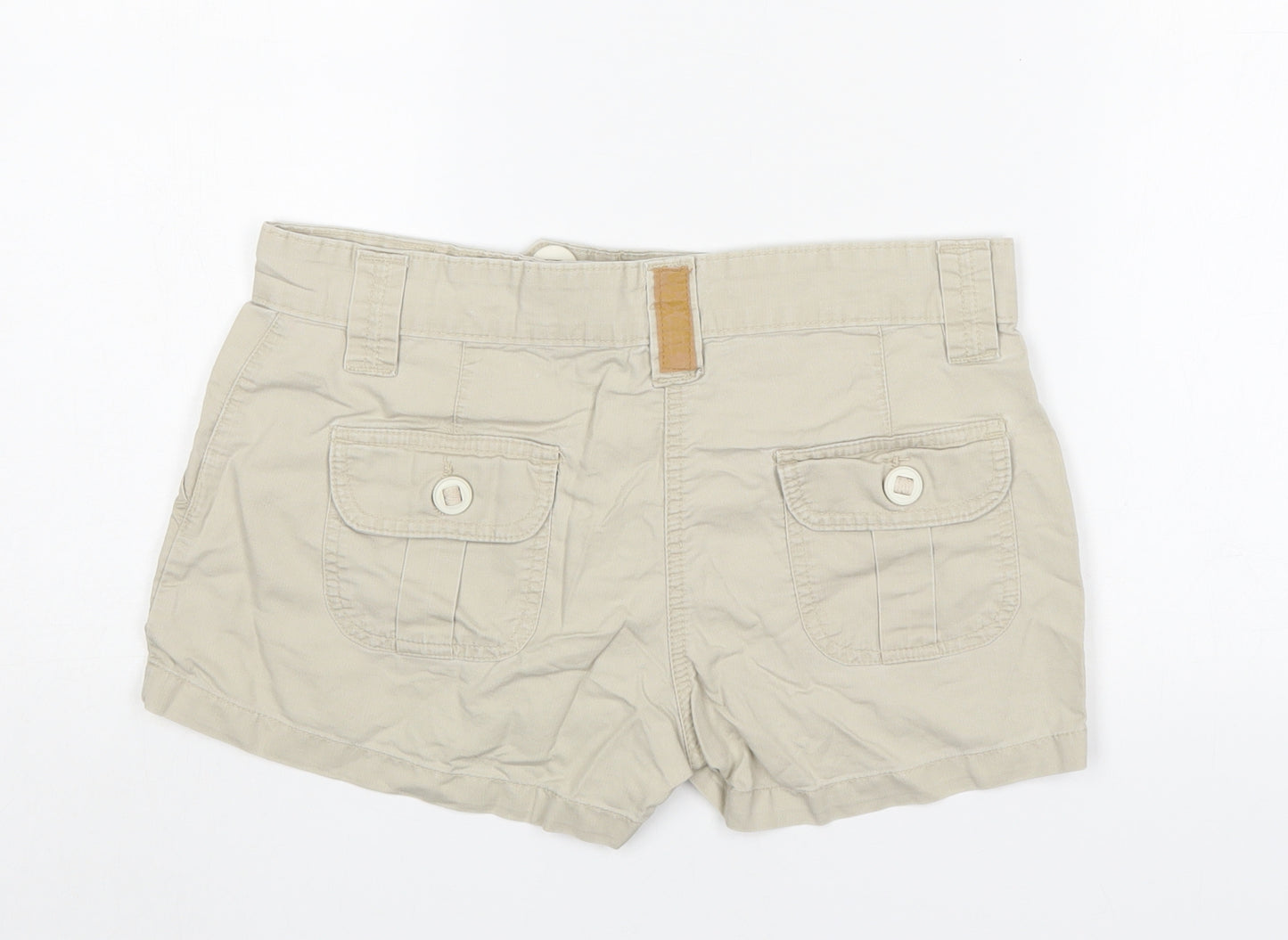 New Look Womens Beige  Cotton Hot Pants Shorts Size 10 L3 in Regular