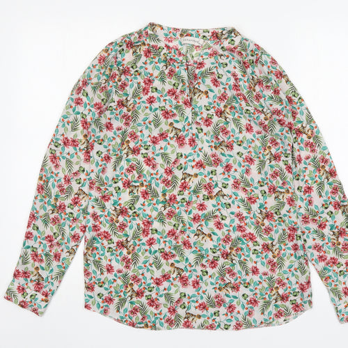 Paraphase Womens Multicoloured Floral  Basic Blouse Size XS V-Neck
